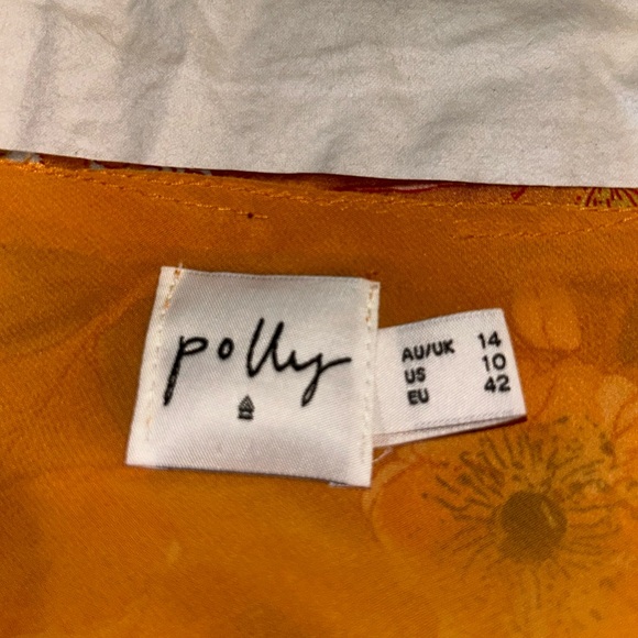 golden floral silky dress - Picture 2 of 2